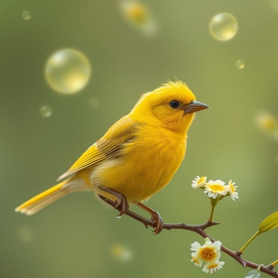 Dream : Yellow canary bird in a dream