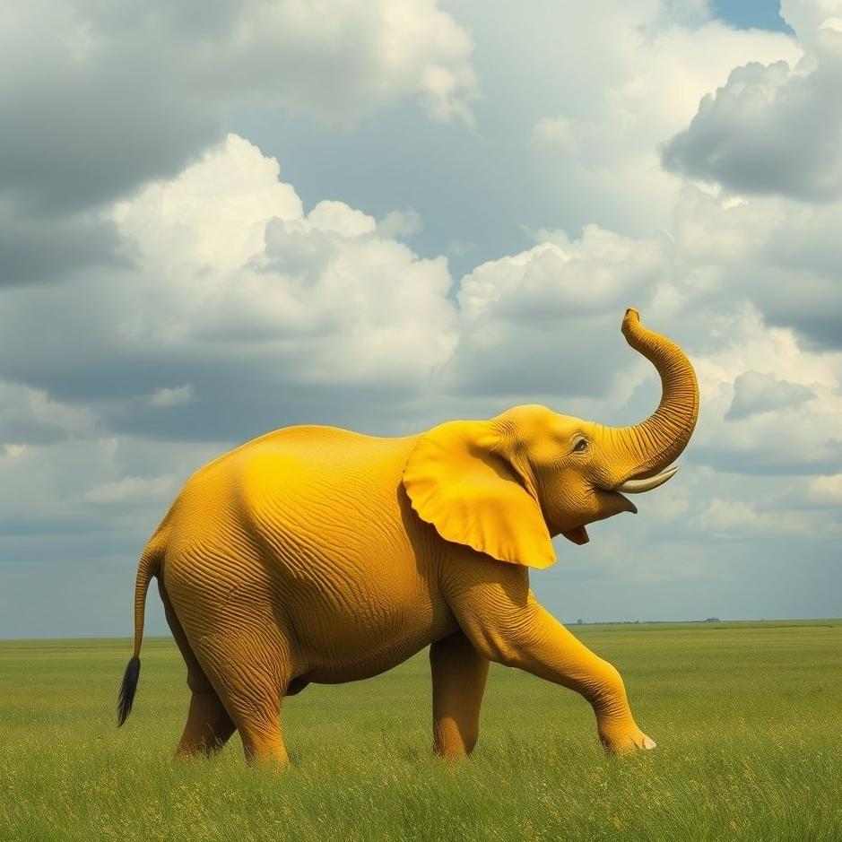 Dream : Yellow elephant in a dream