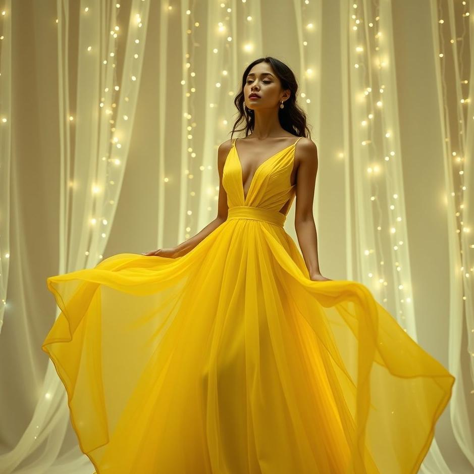 Dream : Yellow evening dress in a dream