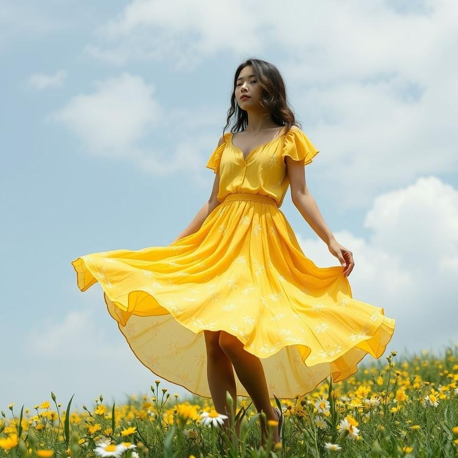 Dream : Yellow flowered skirt in a dream