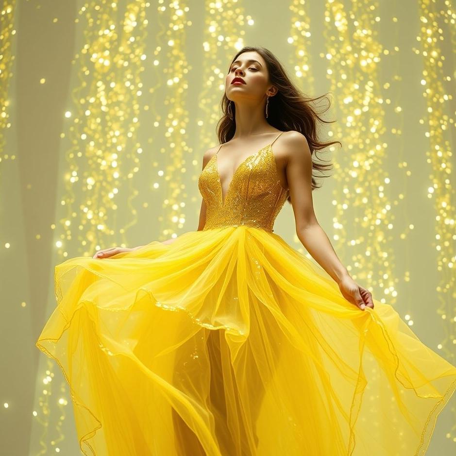 Dream : Yellow glittery dress in a dream