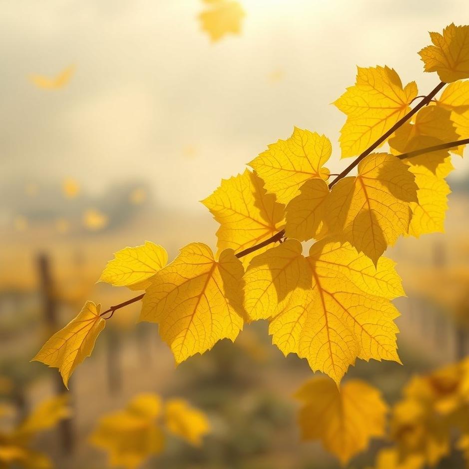 Dream : Yellow grape leaves in a dream