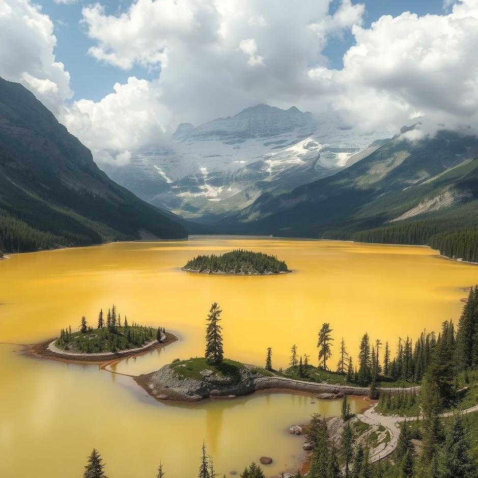 Dream : Yellow lake in a dream