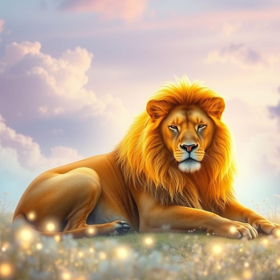 Dream : Yellow lion in a dream