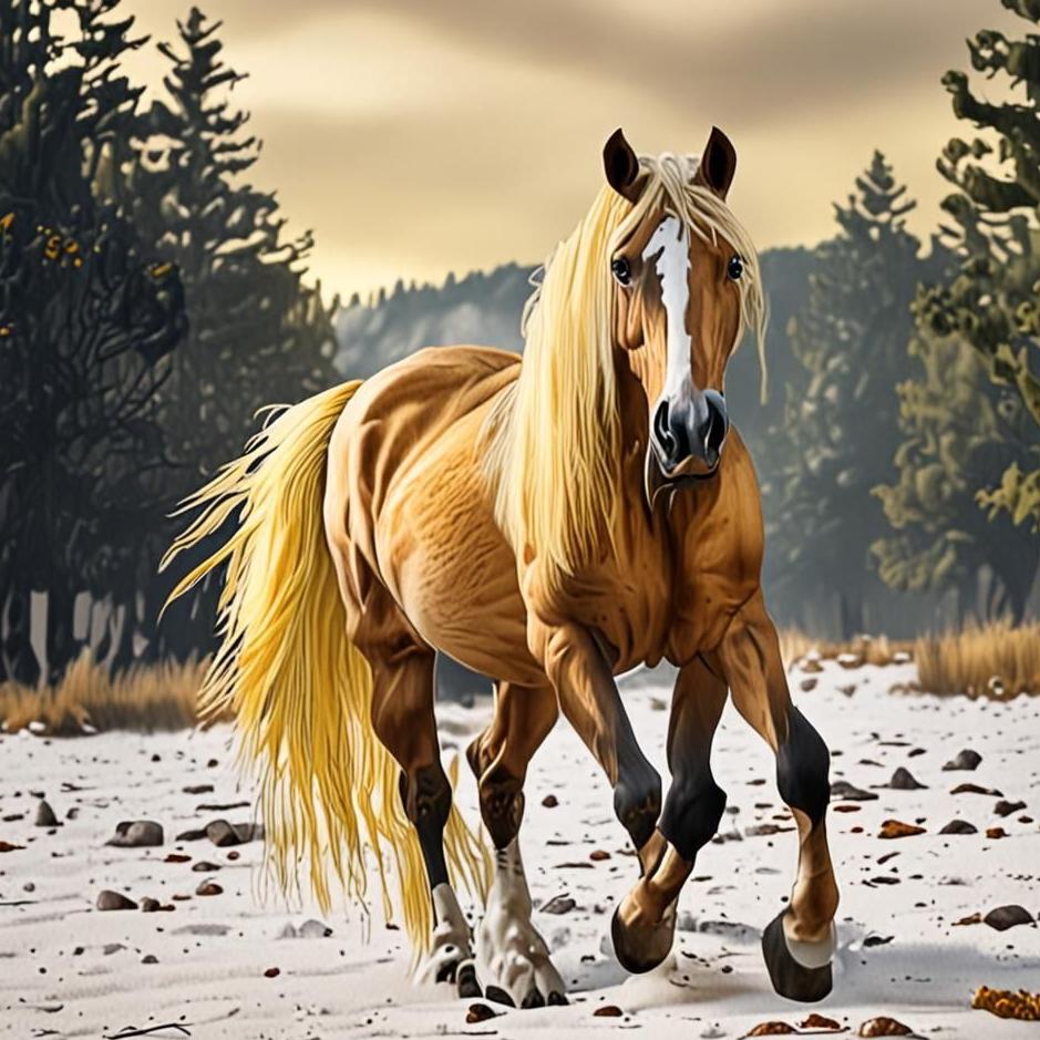 Dream : Yellow-maned horse in a dream