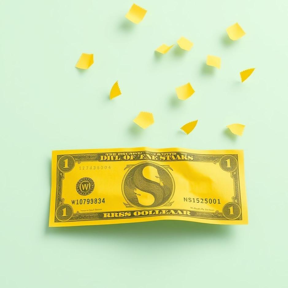 Dream : Yellow paper money in a dream