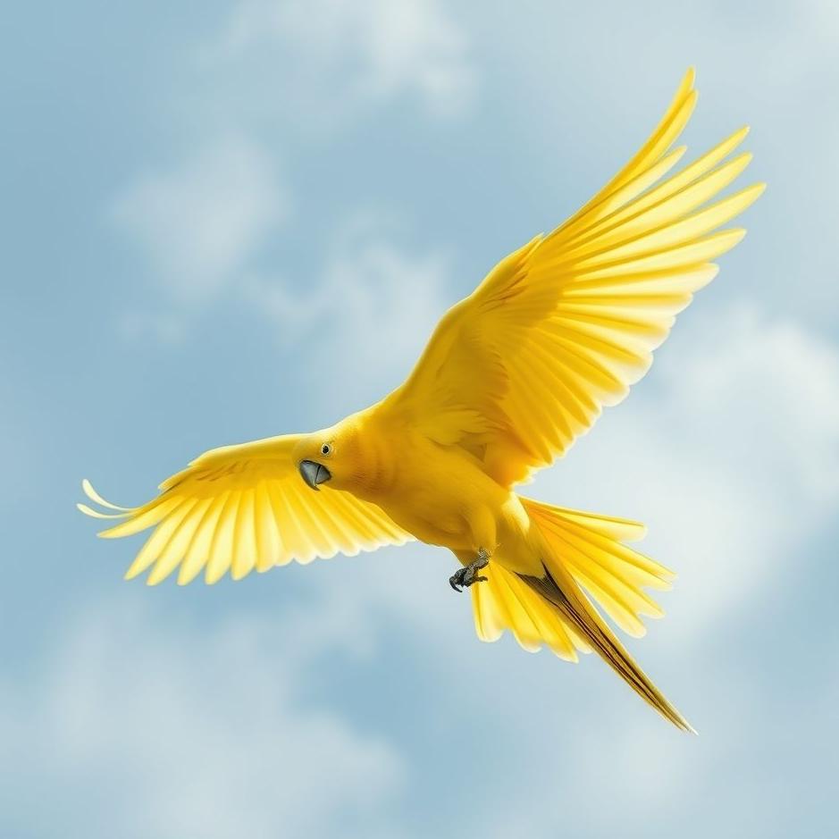 Dream : Yellow parrot flying in a dream