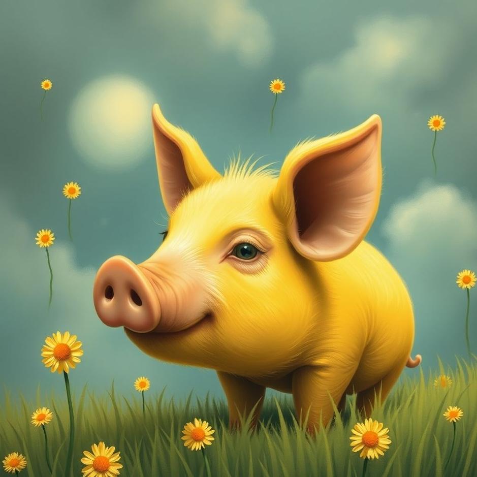 Dream : Yellow pig in a dream