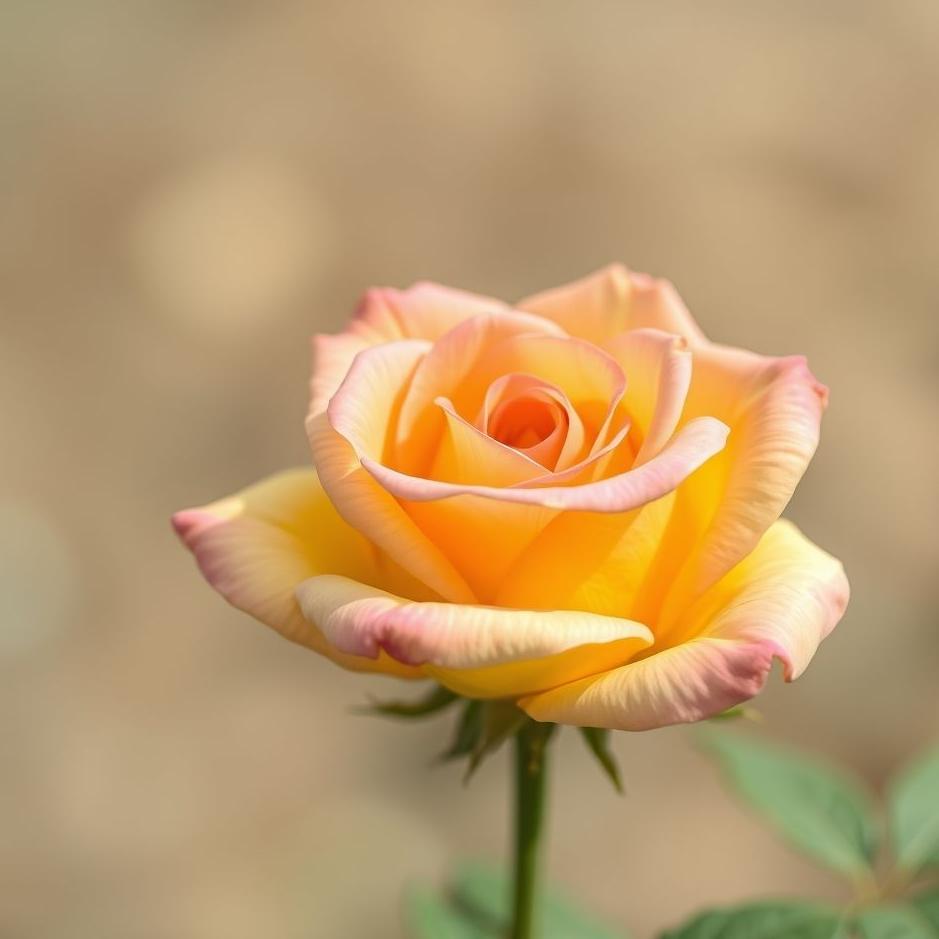 Dream : Yellow pink rose in a dream