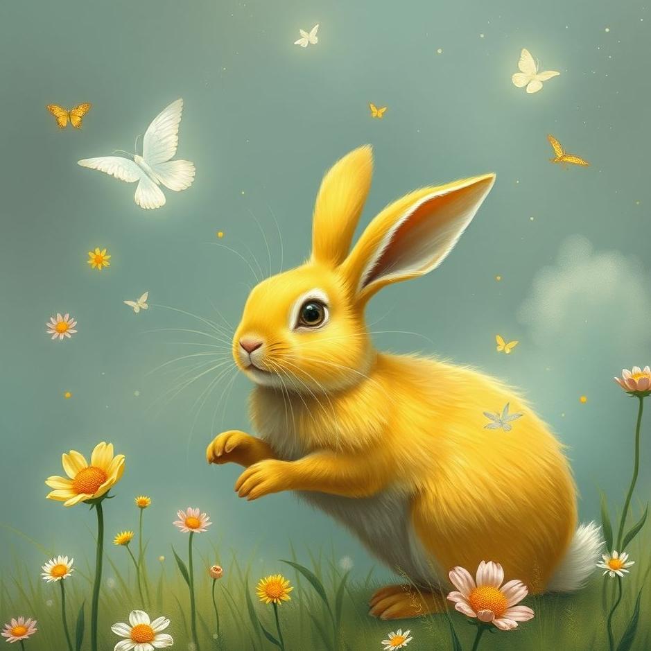 Dream : Yellow rabbit in a dream
