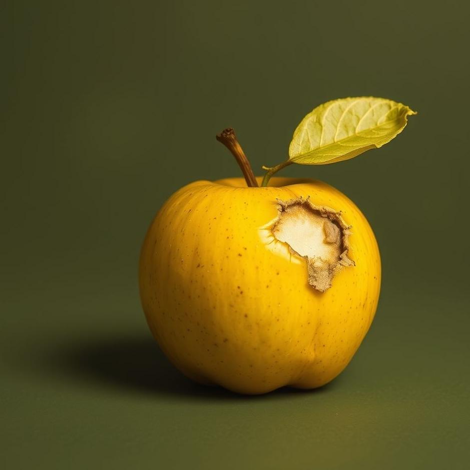 Dream : Yellow rotten apple in a dream