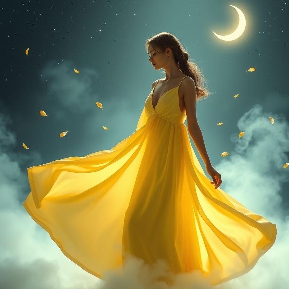 Dream : Yellow satin nightgown in a dream