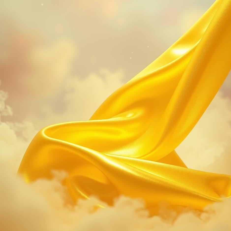 Dream : Yellow shiny fabric in a dream