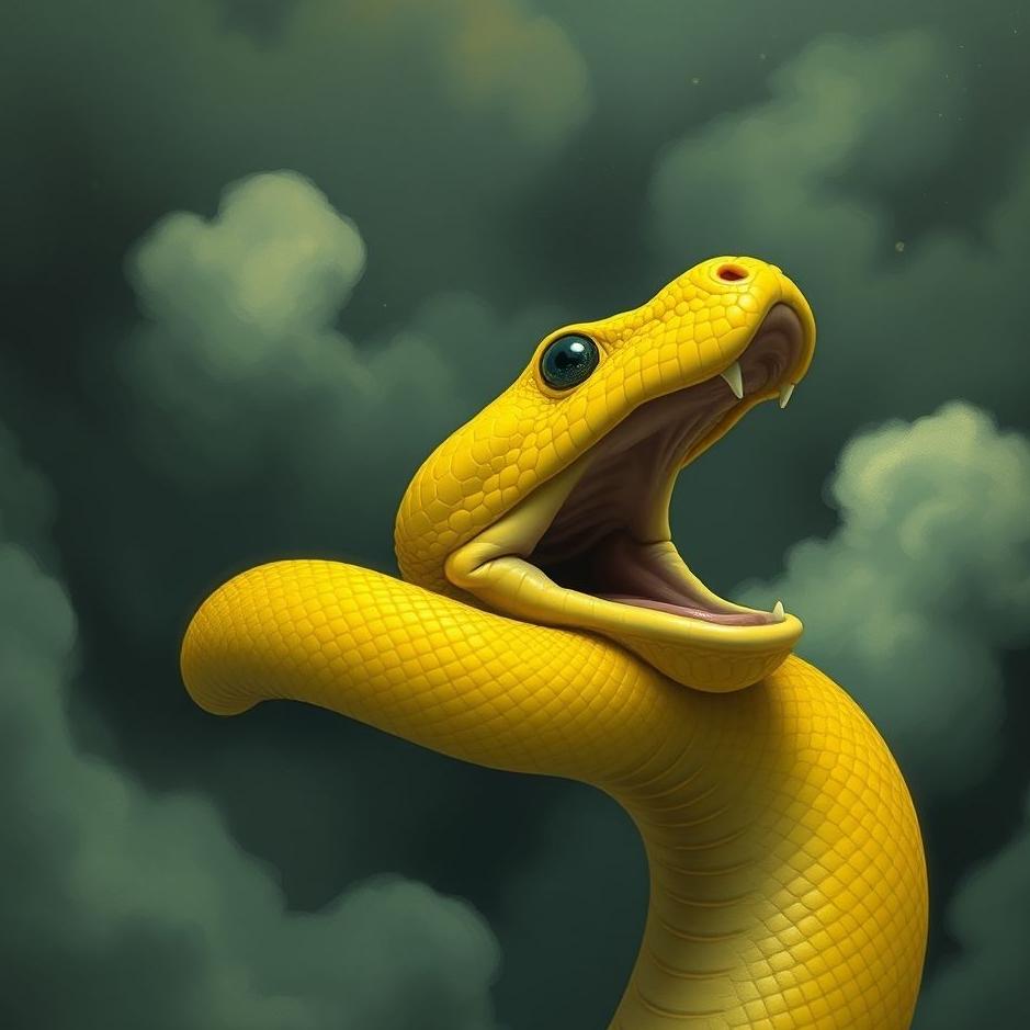 Dream : Yellow snake's throat squeezed in a dream