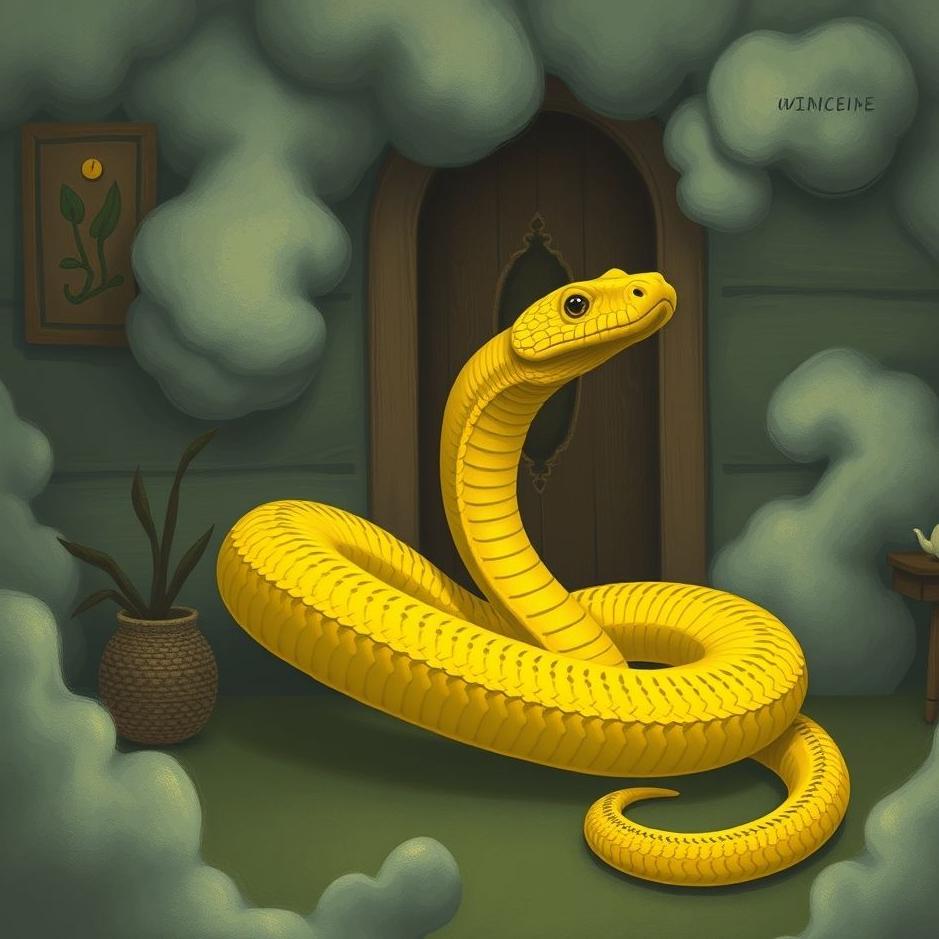 Dream : Yellow snake entering the house in a dream