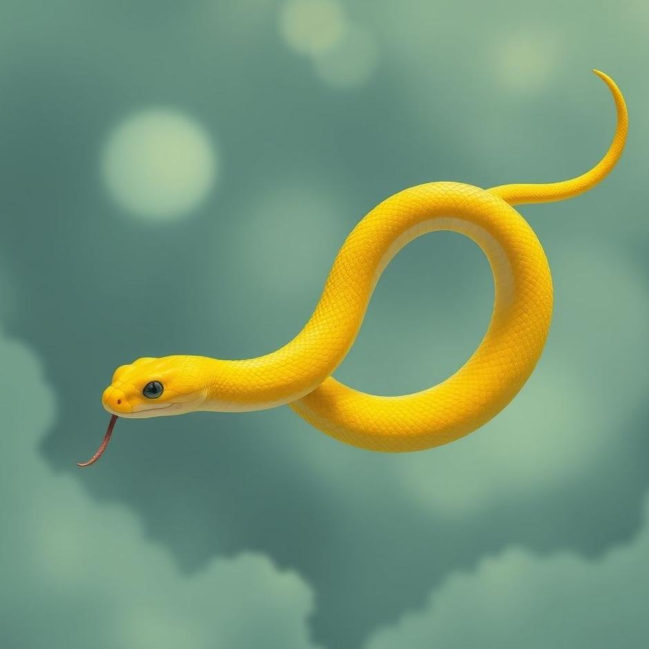 Dream : Yellow snake flying in a dream