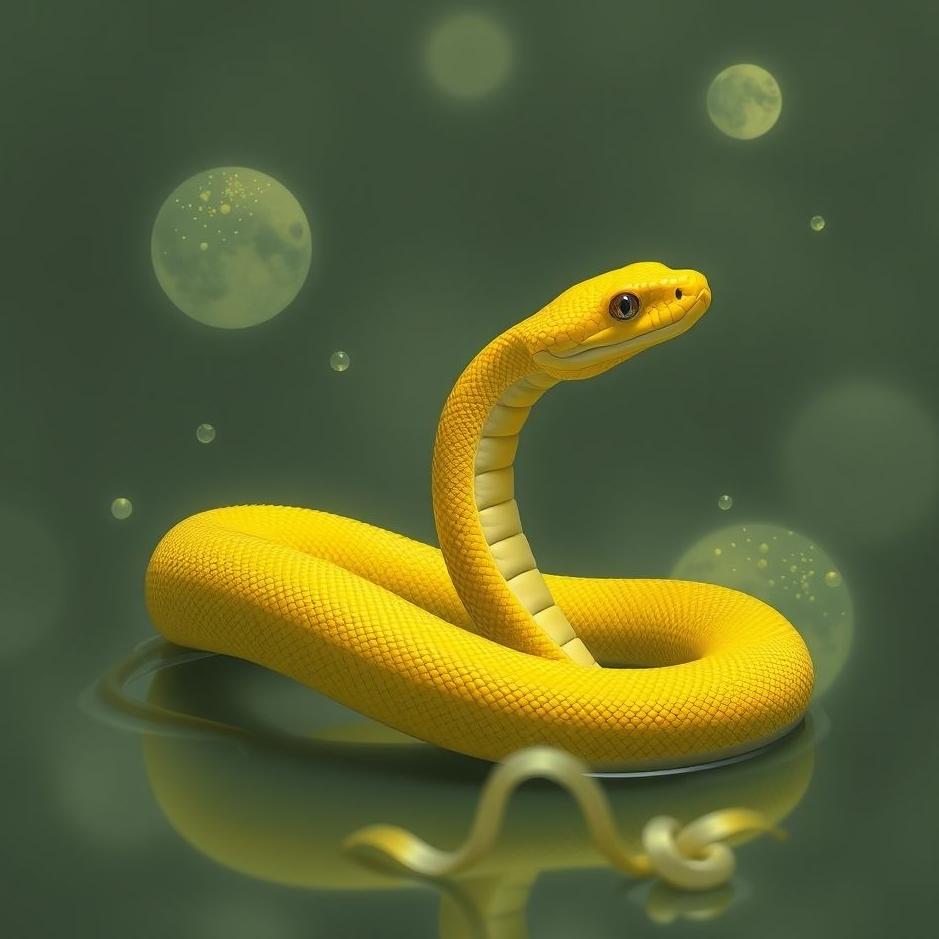 Dream : Yellow snake moving away in a dream