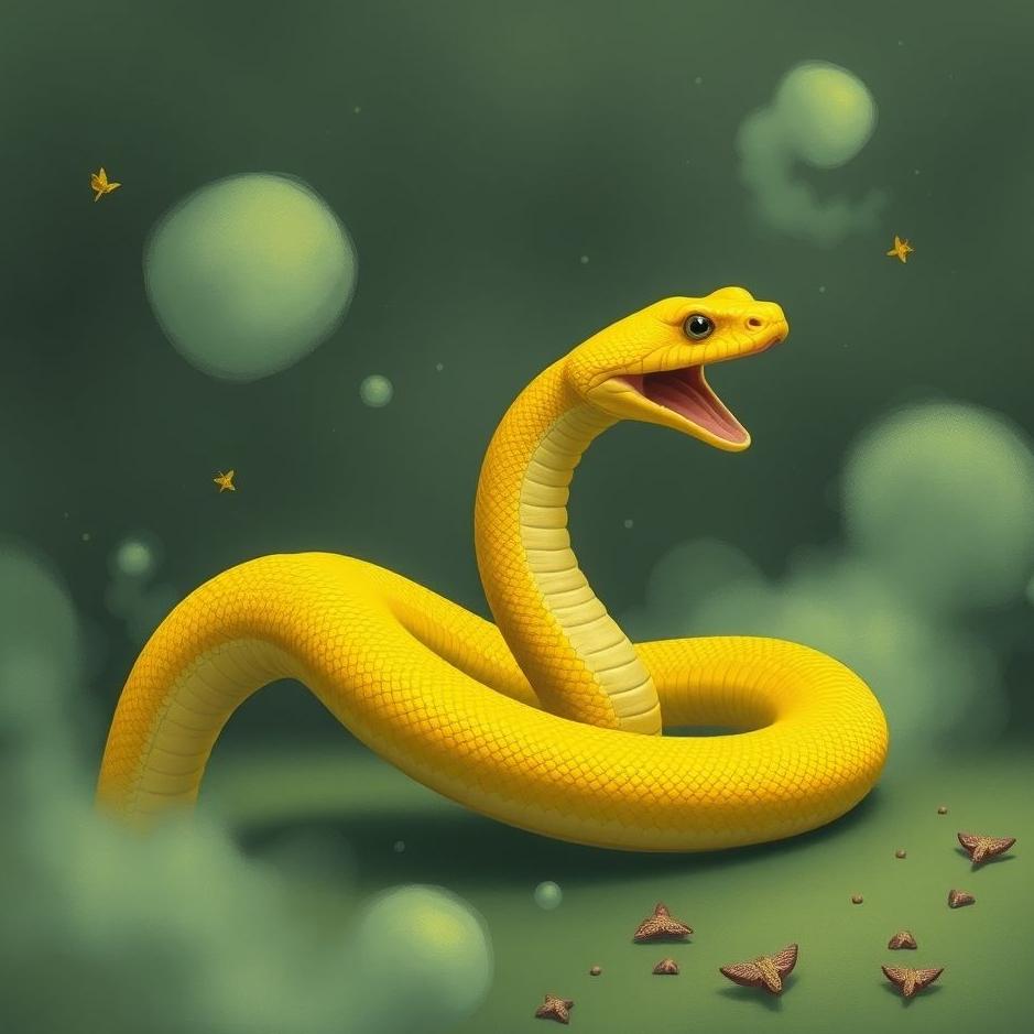 Dream : Yellow snake running away in a dream