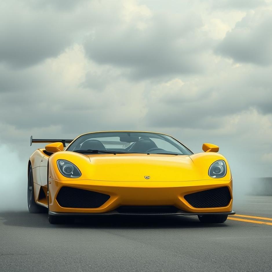 Dream : Yellow sports car in a dream