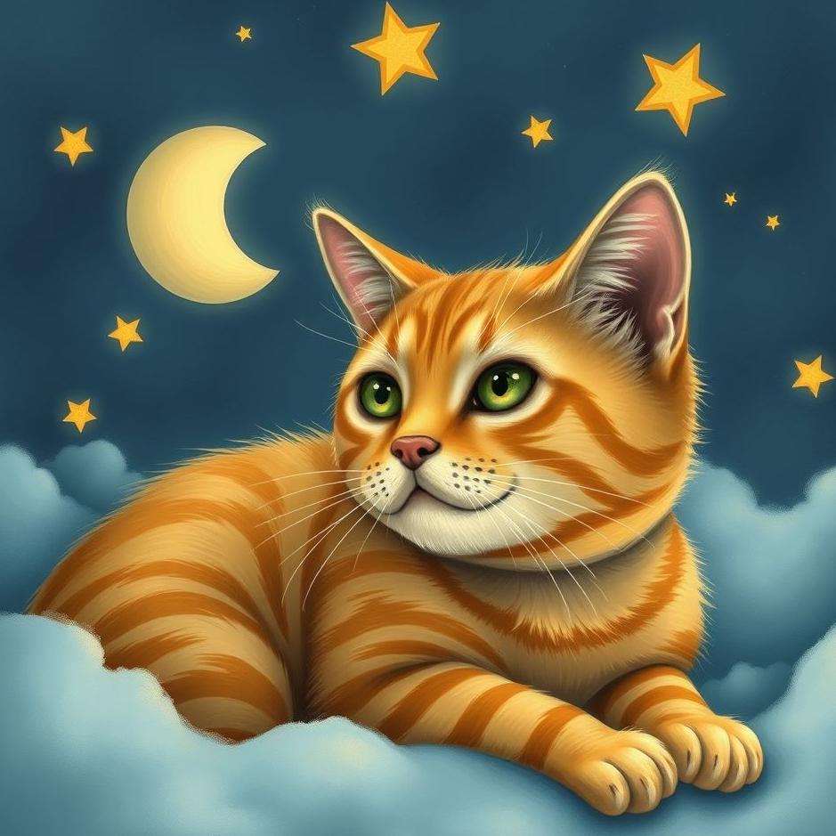 Dream : Yellow striped cat in a dream