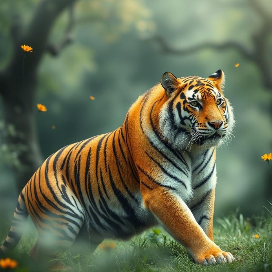 Dream : Yellow tiger in a dream