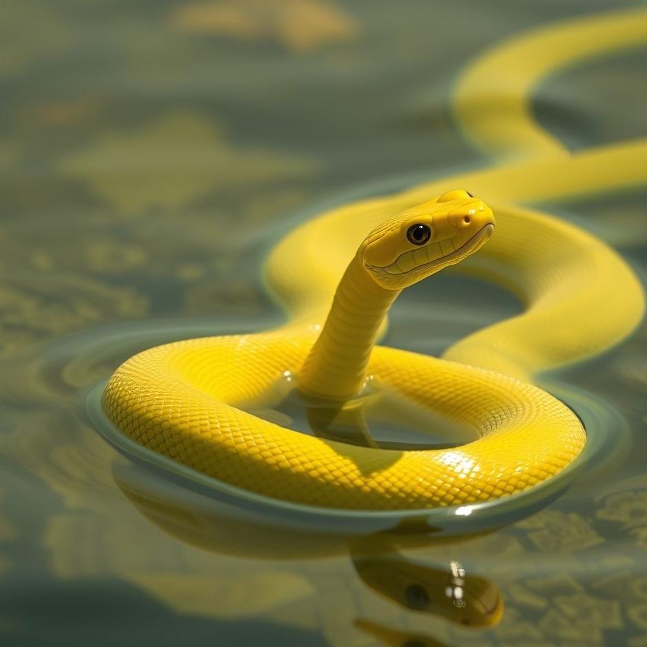Dream : Yellow water snake in a dream
