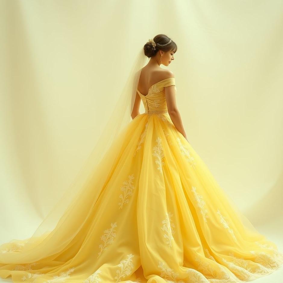 Dream : Yellowed wedding dress in a dream