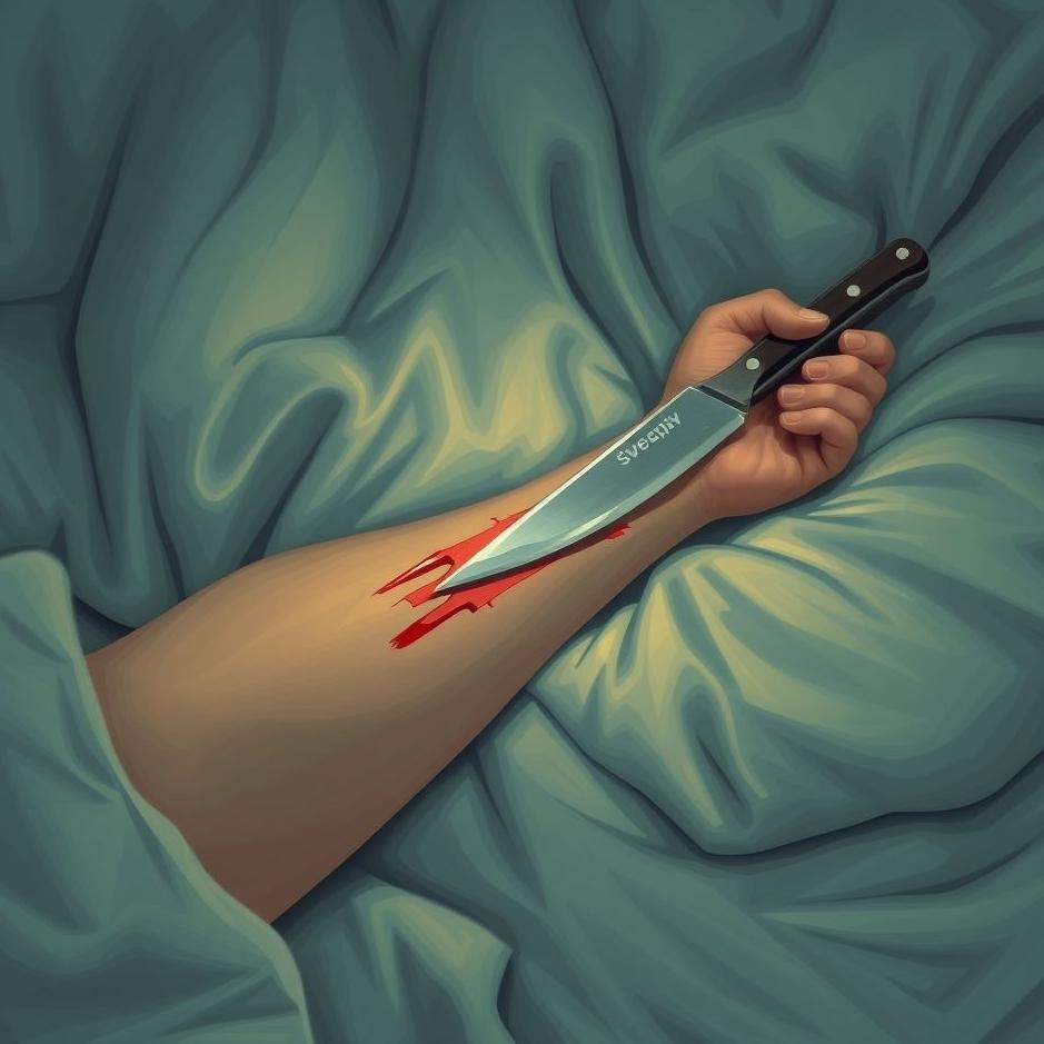 Dream : Your arm being scratched with a knife in your dream
