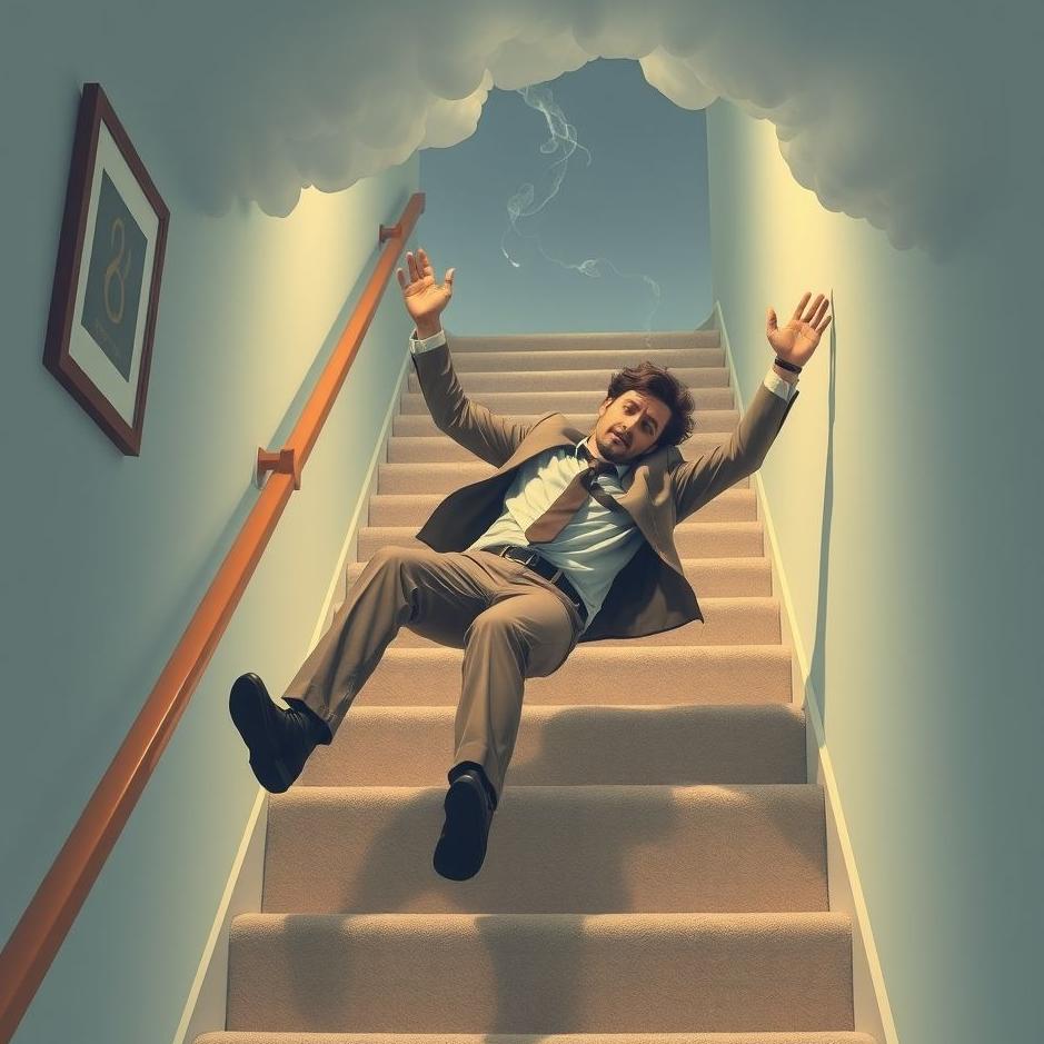 Dream : Your co-worker falling down the stairs in a dream