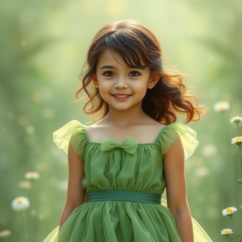 Dream : Your daughter in a green dress in a dream