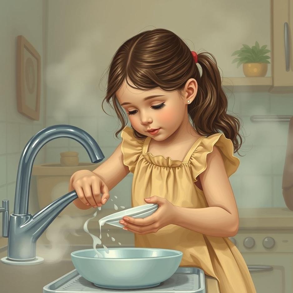Dream : Your daughter washing dishes in a dream