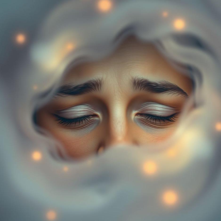 Dream : Your eyes open with difficulty in a dream