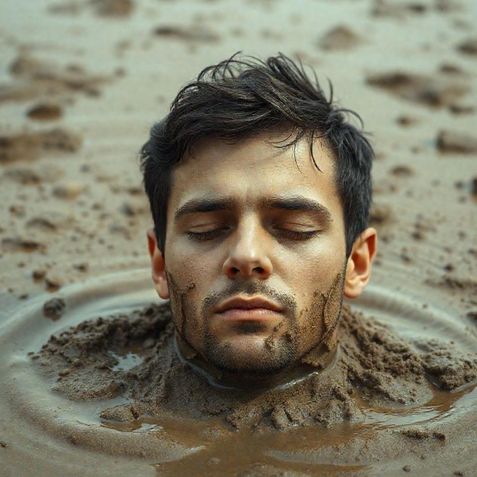 Dream : Your head in mud in a dream