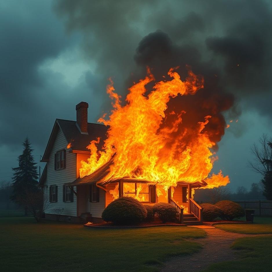 Dream Dictionary : Your house catching fire in a dream