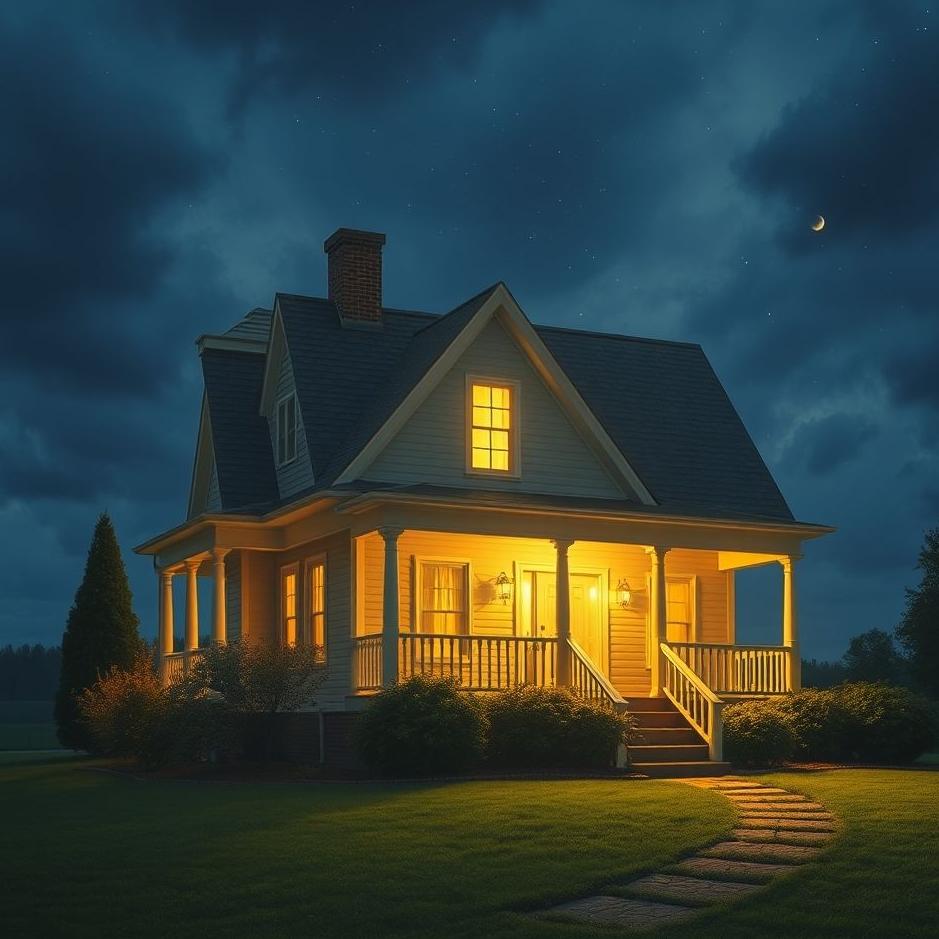 Dream : Your house in a bright light in your dream