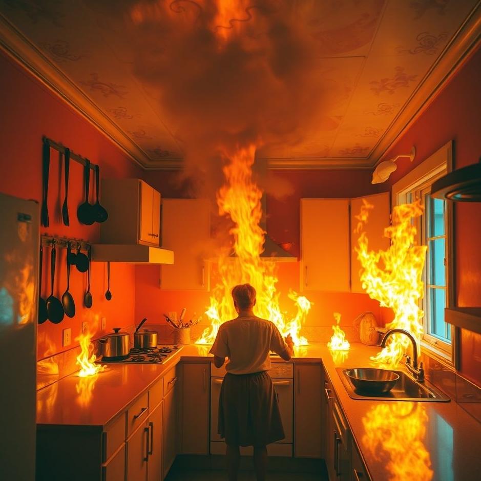 Dream Dictionary : Your kitchen on fire in your dream