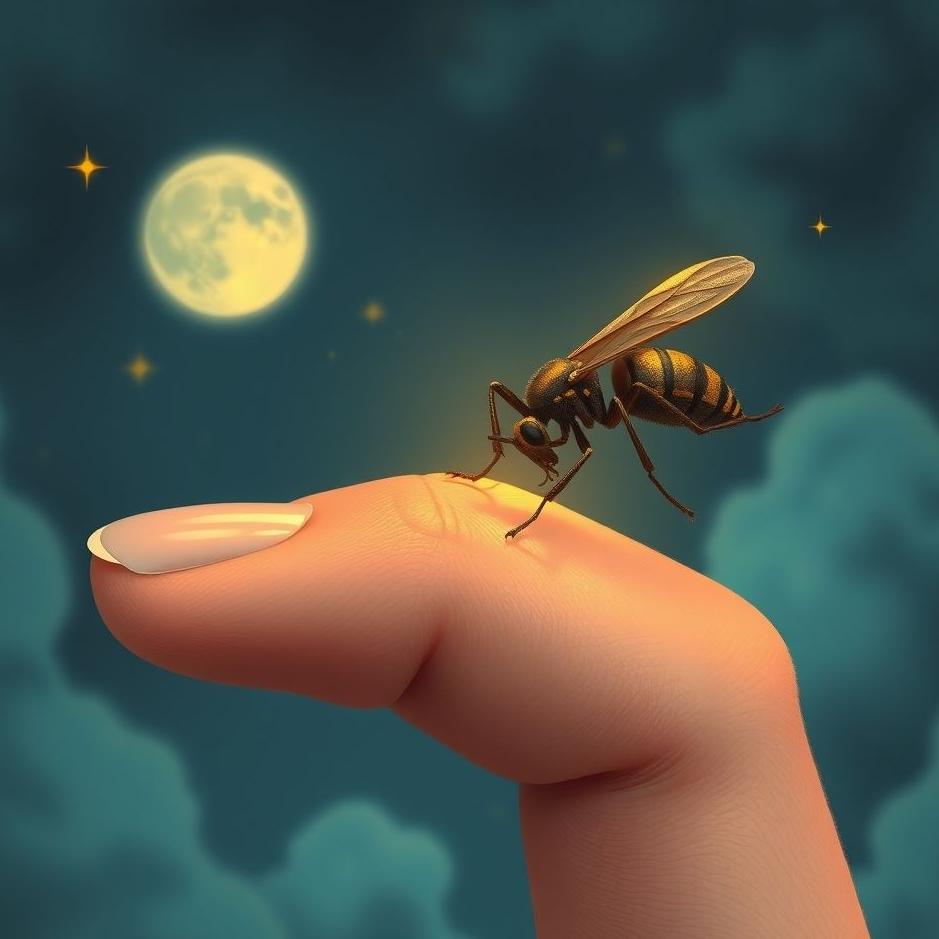 Dream : Your middle finger bitten by an insect in a dream