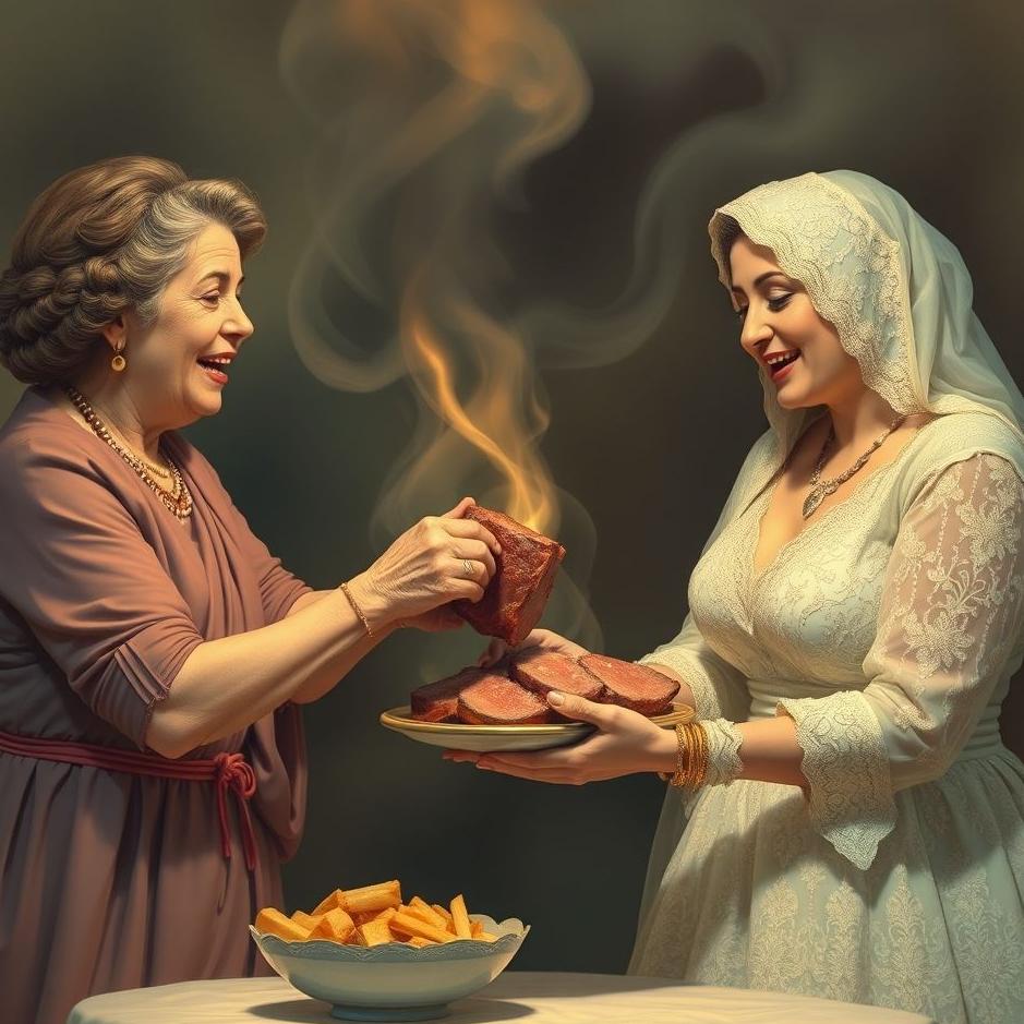 Dream : Your mother-in-law giving meat to your bride in a dream