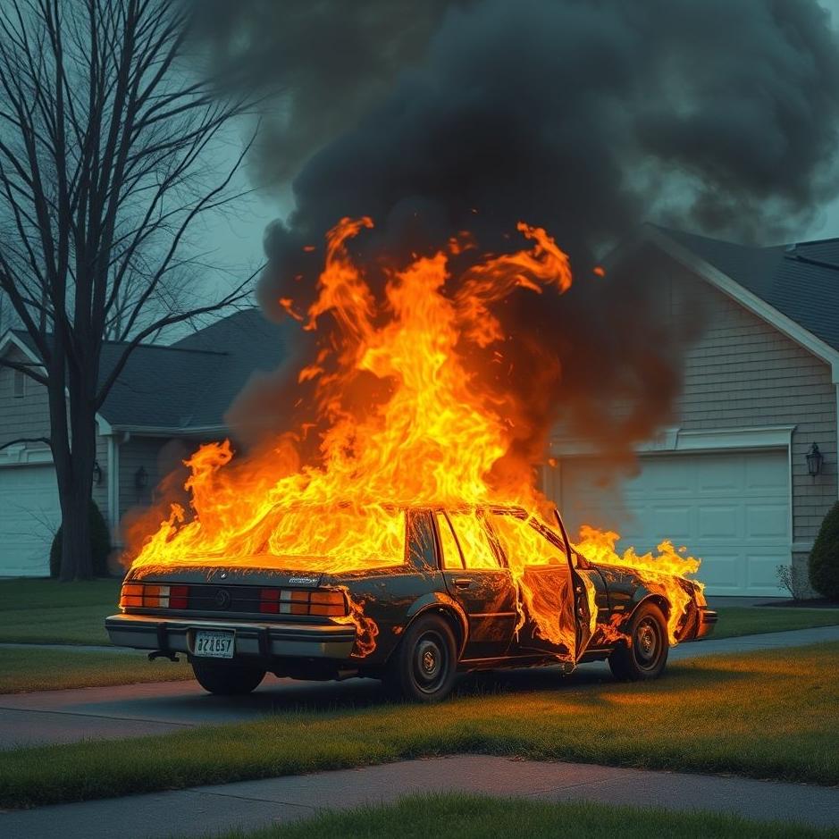 Dream : Your neighbor's car on fire in a dream
