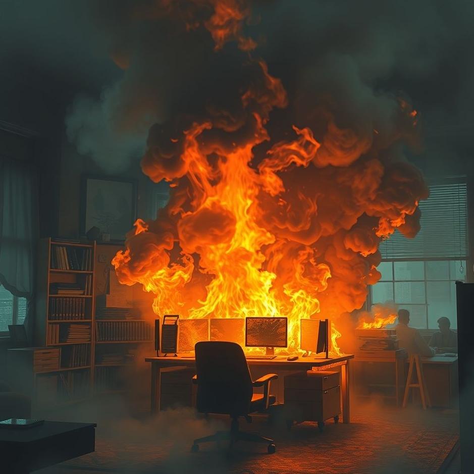 Dream : Your own workplace burning down in a dream