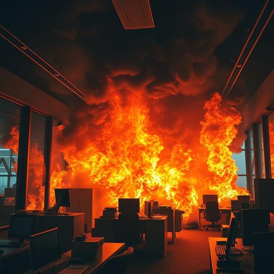 Dream : Your workplace on fire in your dream